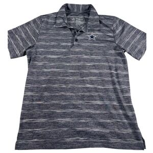 Dallas Cowboys Authentic Mens Polo Shirt Medium Blue Gray‎ Space Dye Performance